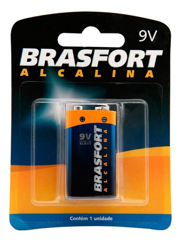 Pilha Brasfort Alcalina Bateria 09v Cartela Com 1 Peca 6304