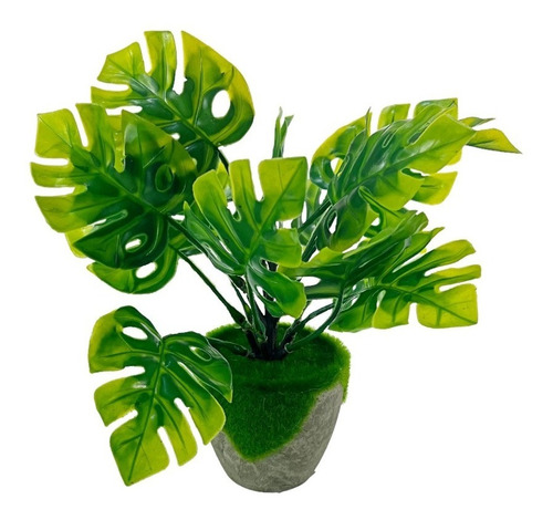 Planta Artificial Com Vaso Folhagens Arranjo Decorativo 26cm