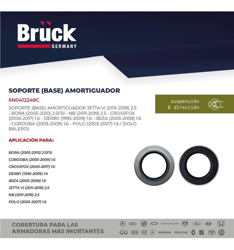 Balero Base Amortiguador Jetta 2014 2.5 20v 6n0412249c