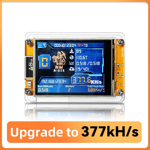 Nominer Nerdminer V2 Hashrate 377kh/s Esp32 2.8 Pulgadas Sma