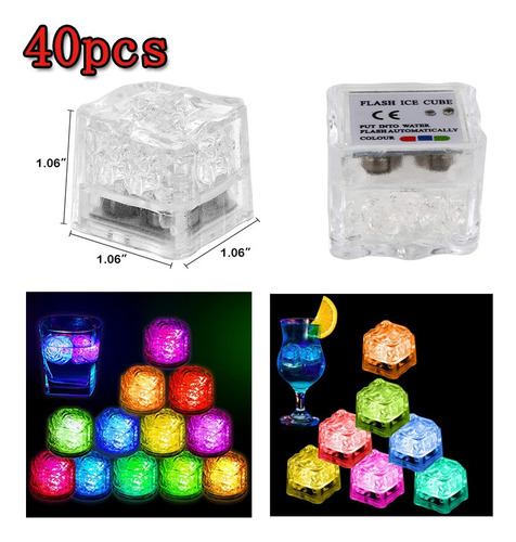 I Cubitos De Hielo Iluminados, 40 Unidades De Luces Led De