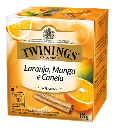 Imagem 1 de 1 de Chá Twinings Laranja, Manga E Canela 10 Sachês