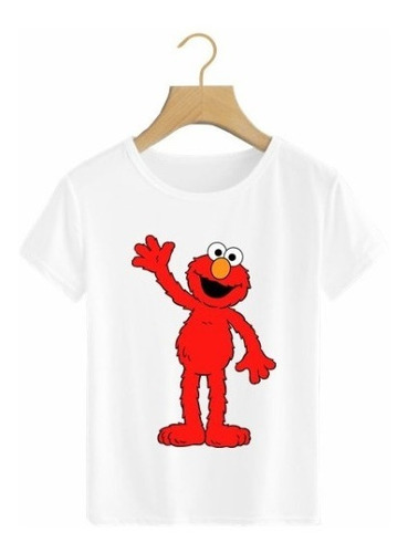 Kit Playera Personaje Plaza Sesamo Elmo Saluda