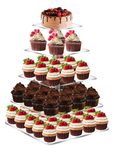 Soporte Para Cupcakes De Postre De 5 Niveles Con Luces Led