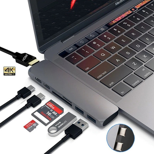 Imagem 5 de 7 de Adaptador Hdmi 4k Hub Usb-c 3.1 Para Macbook Pro Air M1 2021