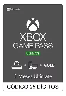 Xbox Live Gold + Game Pass Ultimate Código 3 Meses