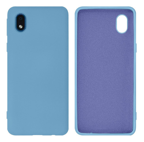 Capa Silicone Aveludado Compatível Com Galaxy A01 Core Cor Azul Bebe