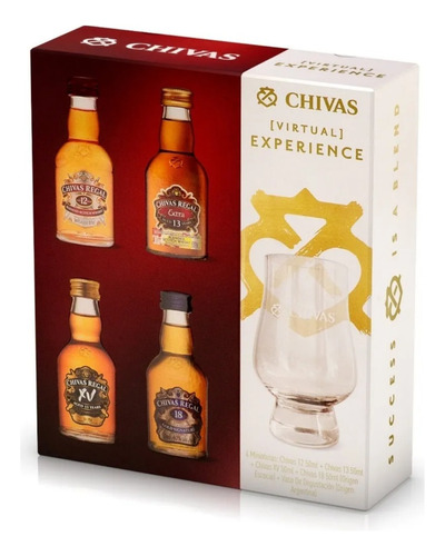 Chivas Experience 4 Miniaturas + Copa Bostonmartin