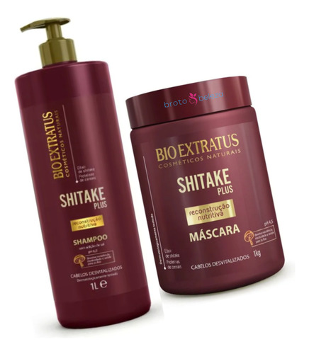 Kit Shampoo/máscara Shitake Plus 2x1 Reconstrução Nutritiva