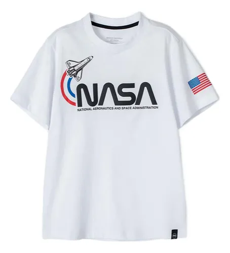 Camiseta nasa blanca hotsell