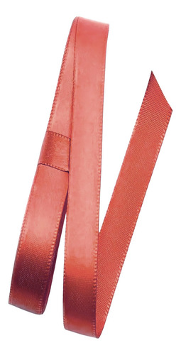 Fita De Cetim Multiuso Nº2 Larg 10mm Rolo Com 50 Metros Cor 151 - Coral Lisa