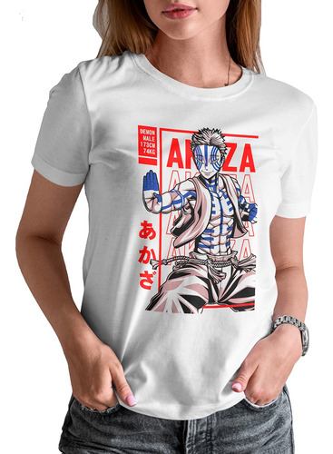 Playera / Blusa Akaza Anime Demon Slayer Para Mujer N#3