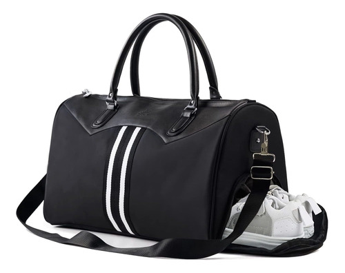 Bolsa Gimnasio Para Hombre Lona Compartimento Zapato Nailon