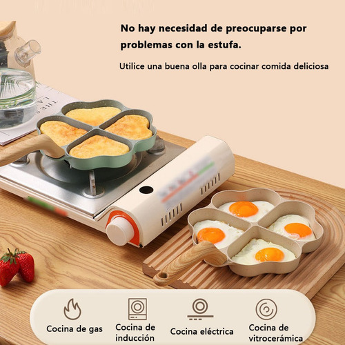 Sartén En Forma De Corazón 4 En1 Antiadherente Mini Multiuso