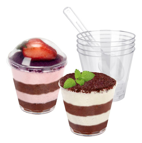 Hawhawtoys Vasos De Postre Con Tapas De Cúpula Y Cucharas, P