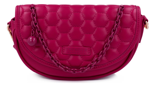 Bolsa De Mano Casual Trender Color Magenta Acolchada Mujer