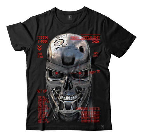 Remera De Algodón Premium T-800 Terminator Pelicula Retro