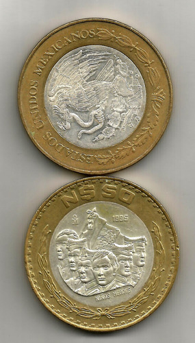 Moneda De 50 Pesos Niños Heroes 1995 La Mas Rara