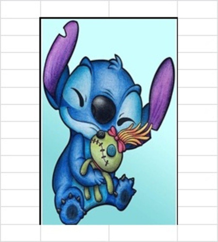 Pintura Diamante Disney 30 X 40cm Stitch Muñeca Orejas Parad