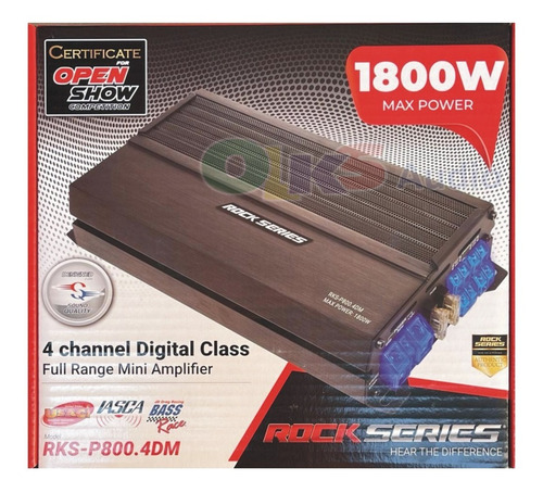 Imagen 2 de 8 de Amplificador Mini 4 Canales 880w Rms Rockseries Rks-p800.4dm