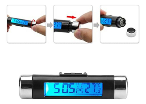 Monitor Digital Automotriz Termómetro Reloj Del Coche De Lcd