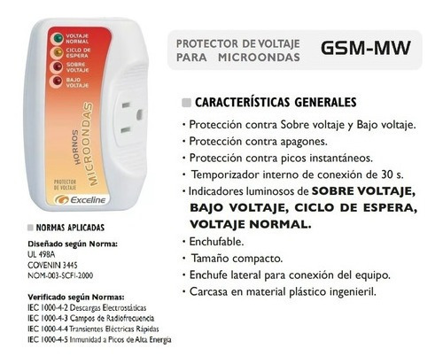 Protector De Voltaje Exceline Para Hornos Microondas 120v /