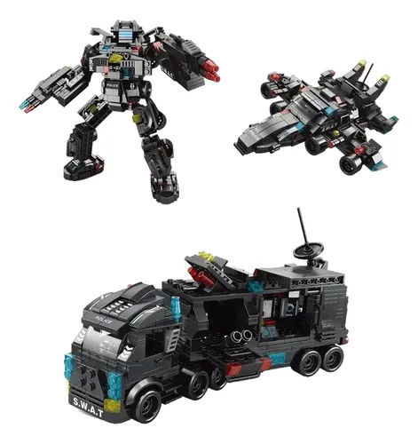 Armatodo Bloques Construccion Robot Policía De Ciudad 585pcs