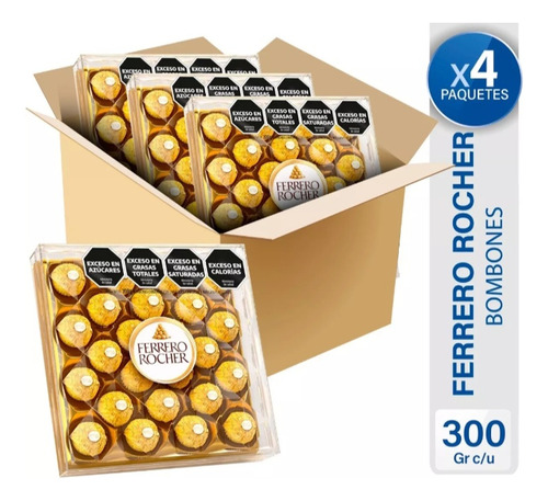 Bulto De 4 Estuches De Bombones Ferrero Rocher X 24 Unid