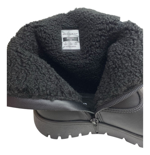 Bota Botineta Piccadilly Caña Baja Abrigada Corderito Mujer