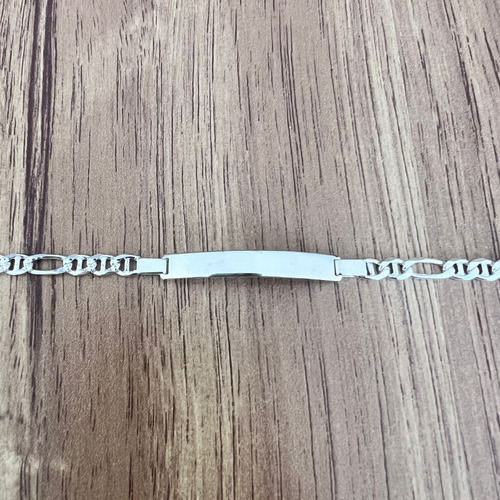 Esclava Pulsera Plata .925 Placa Lisa Hombre Mujer Agálea Color GUCCI Diámetro 0 " Largo 18