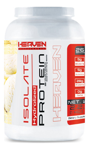 Heaven Proteína Isolate Hidrolizada 1kg Sabor 26 Servs Vainilla