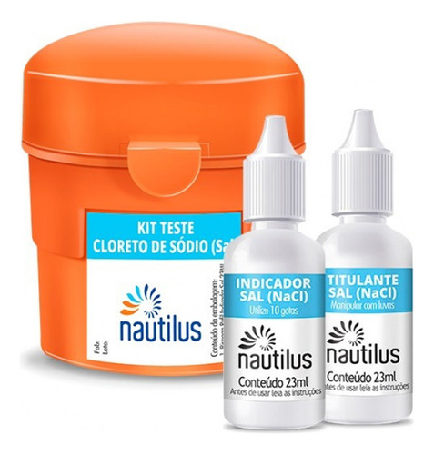 Kit Teste De Sal Para Piscinas Cloreto De Sódio Nautilus