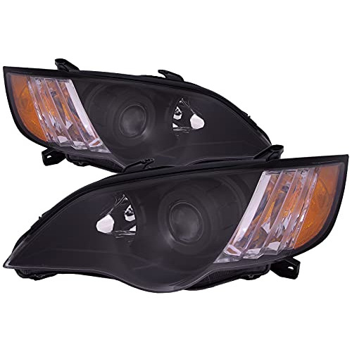 Perde Headlight Halogen Set Black Housing With Clear Lens Co