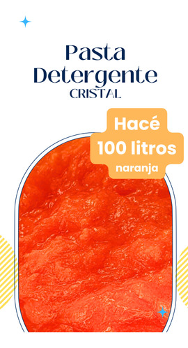 5kg Pasta Detergente Para Hacer 100 Litros De Naranja
