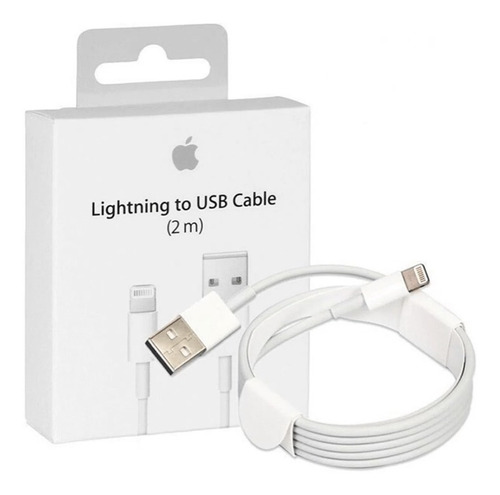 Cable 2 Metros Apple Blanco Con Entrada Usb Salida Lightning