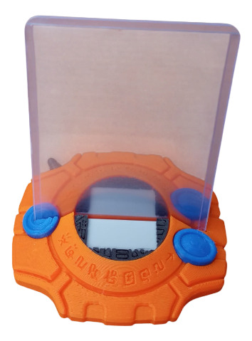 Toploader Digivice Digimon Porta Cartas 3d Pla Pixelados_ Digivice Naranja 1