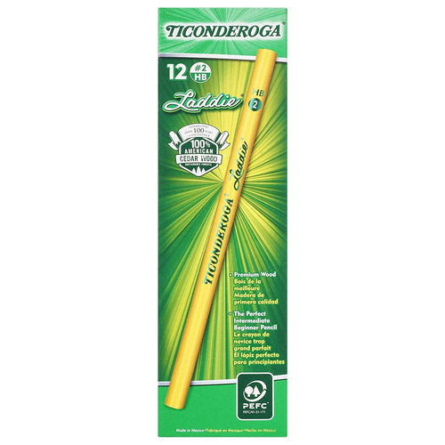 Lápices Ticonderoga Laddie Intermedio Wood-cased Sin Erasers