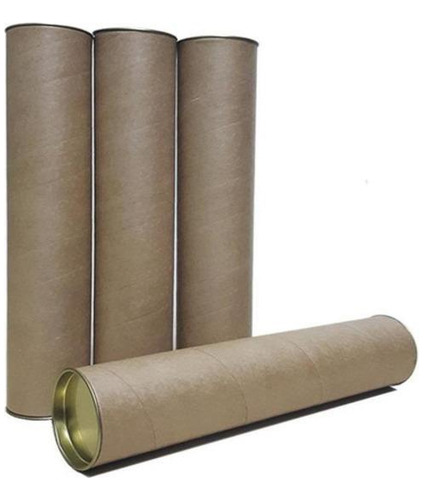Tubo de cartón, tubo de paja, 100 cm x 6,1 cm, tapa metálica 24 pulgadas