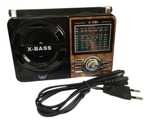 Radio Retro Portatil Com Bluetooth E Lanterna. Cor Marrom 110v/220v