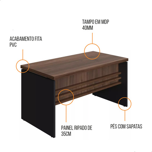 Mesa Home Office 170x70cm Escritório Trabalho Estudo Amantea