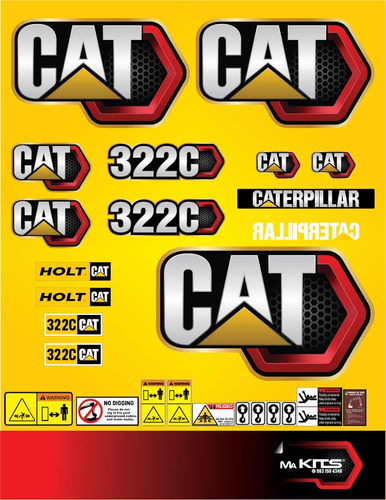 Calcomanías Para Maquinaria 322c Excavadora Cat