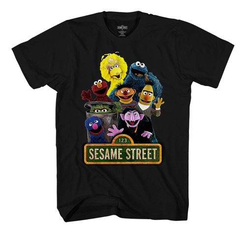 Sesame Street Playera Clásica Para Hombre Elmo Cookie Monst