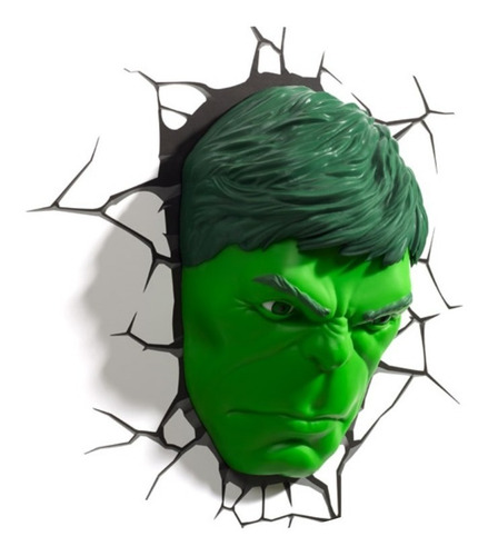 Lámpara Mural 3d Cara De Hulk