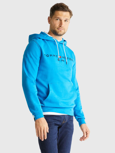 Polerón Hoodie Essential Logo Celeste Tommy Hilfiger