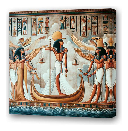Cuadro 45x45cm Osiris Resurrección Y Juicio Egipto M3