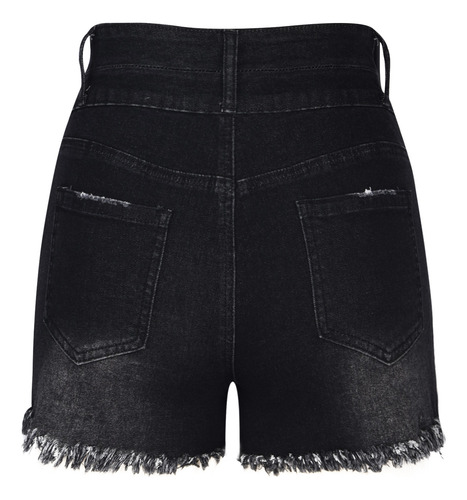 Pantalones Vaqueros Cortos Con Doble Botón Y Cintura Alta, T