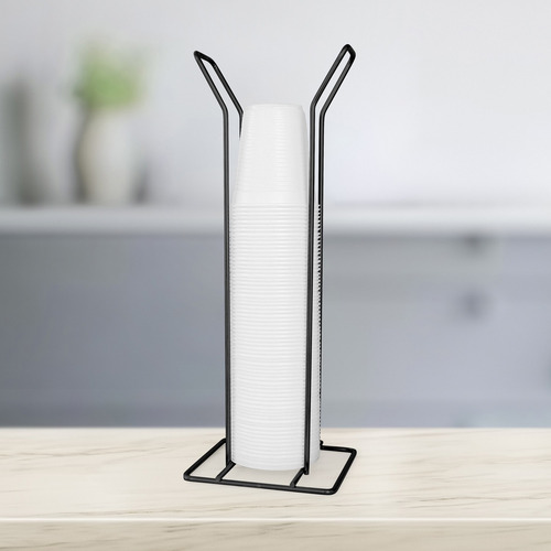 Porta Copos Descartaveis De Bancada Cafe 200ml Aramado Preto