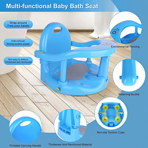 Asiento De Baño Para Bebé, Cómodo Y Seguro, Cojín De Baño Po
