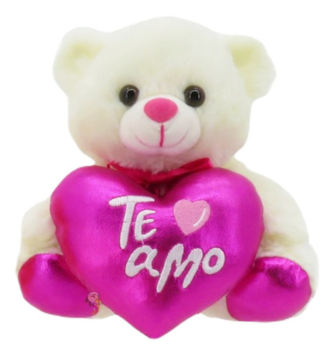 Oso De Peluche Con Corazones Metalizados Bordado Te Amo