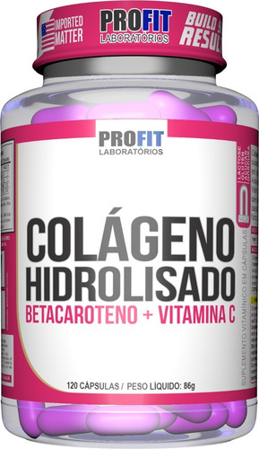 3x Colágeno Hidrolisado C/ Betacaroteno 120caps - Profit